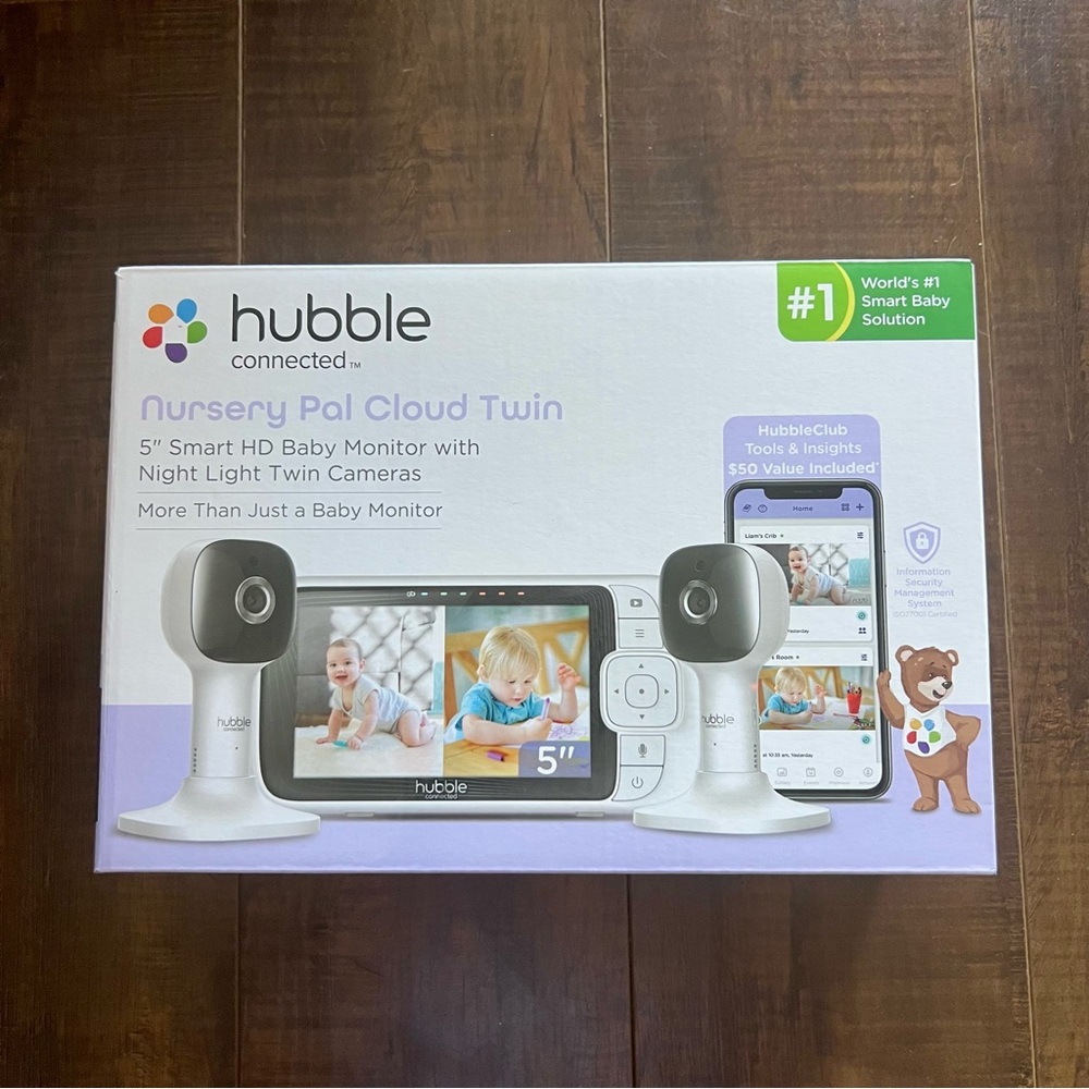 Nursery Pal Cloud Twin 5" Smart HD Baby Monitor - White